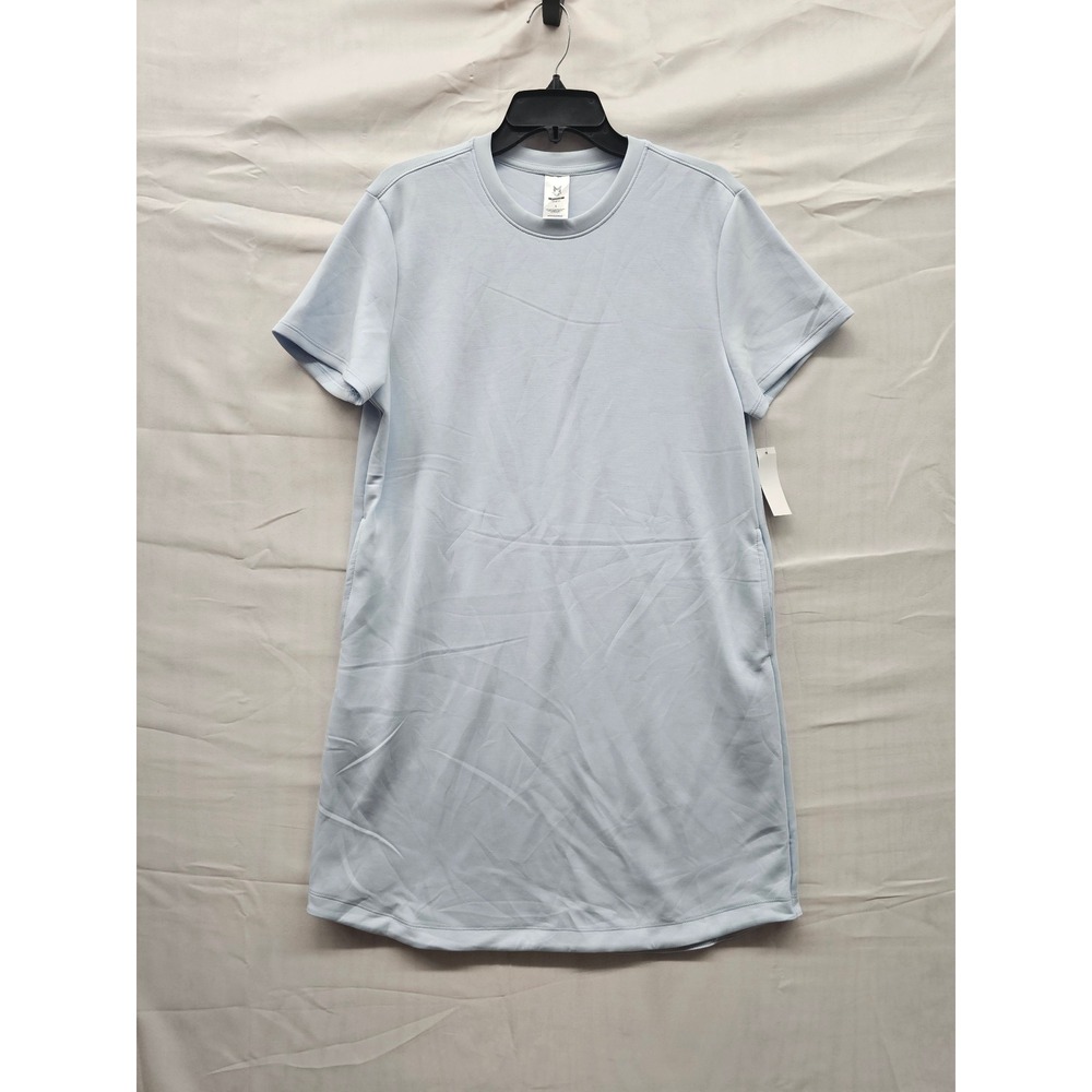 Members Mark Sandwash Dress Light Blue Short Sleeve T-Shirt Dress MM24157 L